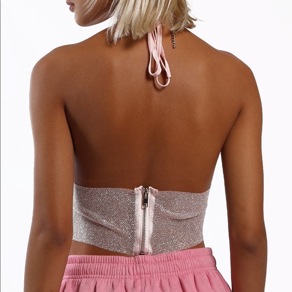 Elsie & Fred Glitter Nostalgia Ring Halter Top - Picture 2 of 3